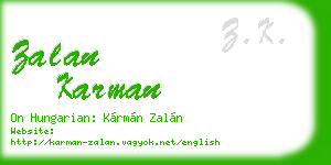 zalan karman business card
