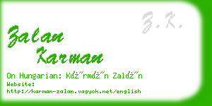 zalan karman business card